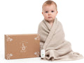 Organic Cotton Baby Blanket by [Brand Name] - Soft Knitted Swaddle for Newborns | Gift Box Included, 30"x40", Stone