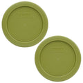 Pyrex 7202-PC 1-Cup Olive Green Food Storage Replacement Lid (2-Pack) - Made in USA