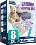 XXL Jumbo Vacuum Storage Bags - 47''X35'' Extra Large for Blankets & Comforters with Hand Pump (8 Pack)