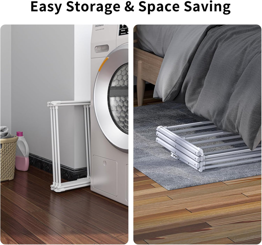 Skiennix 3-Tier Clothes Drying Rack - Foldable Indoor & Outdoor Laundry Solution | Space-Saving Design, Pure White