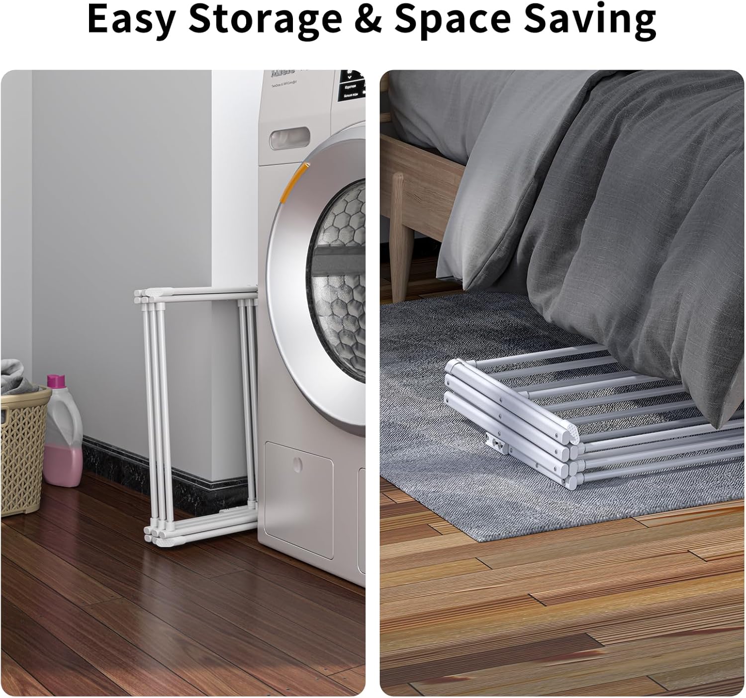 Skiennix 3-Tier Clothes Drying Rack - Foldable Indoor & Outdoor Laundry Solution | Space-Saving Design, Pure White