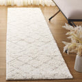 SAFAVIEH Arizona Shag Collection Runner Rug - 2'3" x 6', Ivory & Beige, Moroccan Boho Design, Non-Shedding & Easy to Clean, Ideal for Ideal for Living Room, Hallway, Foyer, Bedroom (ASG743A)