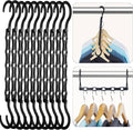 HOUSE DAY Black Magic Space Saving Hangers - 10 Pack Premium Smart Hooks for Heavy Clothes | Closet Organizer Essentials
