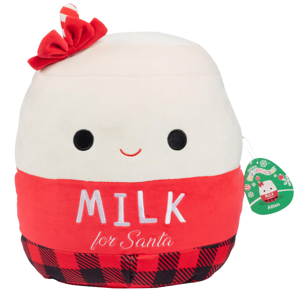 Squishmallows Large 14-Inch Alten The Christmas Milk for Santa- Official Jazwares Holiday Plush - Collectible Soft & Squishy Stuffed Animal Toy- 2025 Limited Edition - Gift for Kids, Girls & Boys