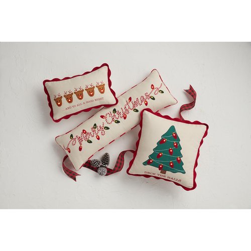 Mud Pie Light Up Christmas Pillow, Deer, 11" x 18"