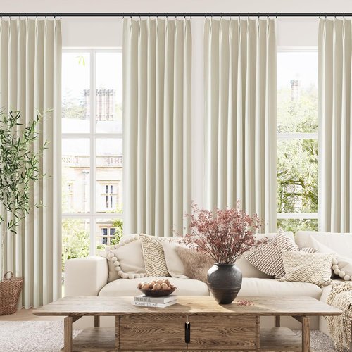 ChrisDowa Blackout Linen Curtains - 84-Inch Thermal Insulated Drapes for Living Room & Bedroom | 2 Panels