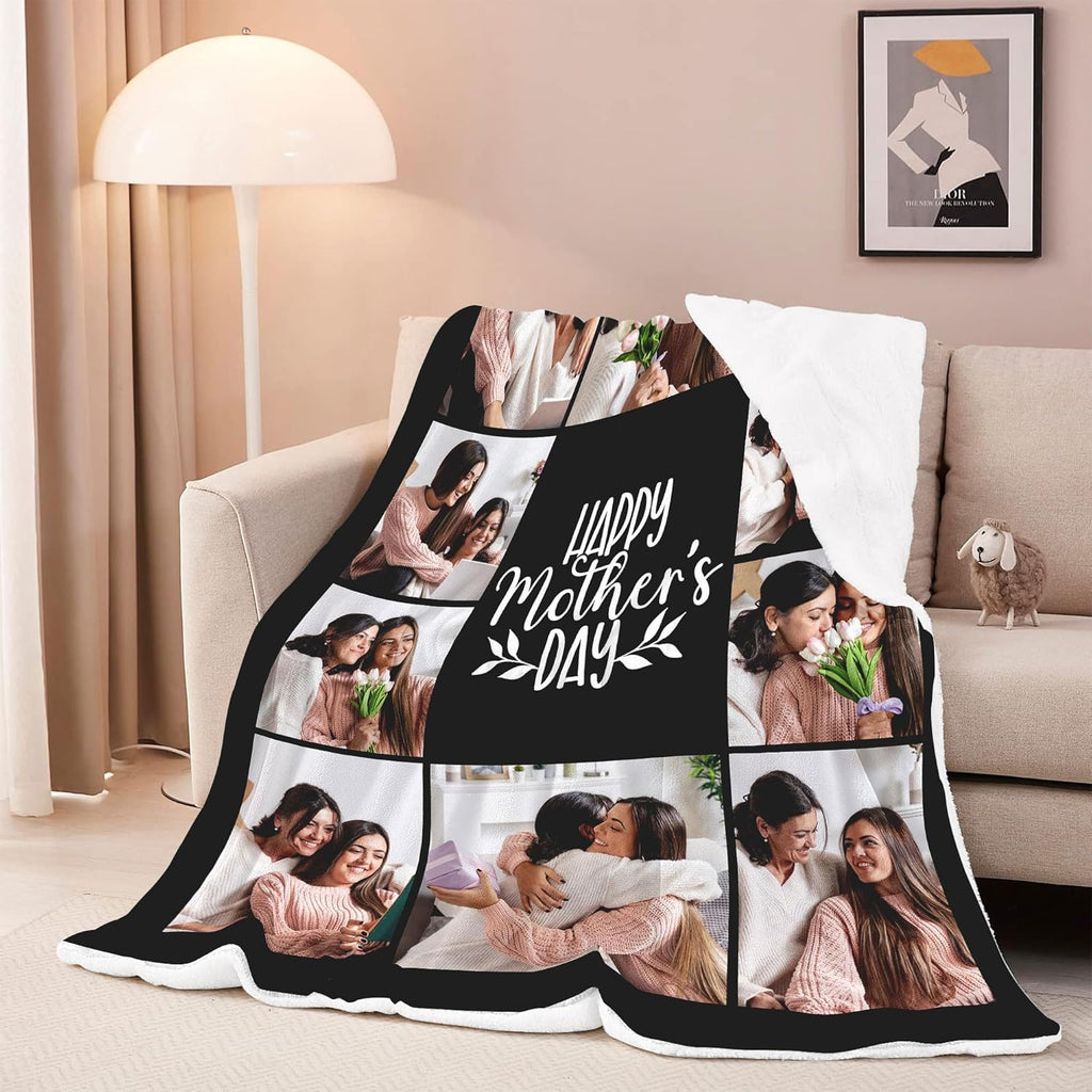 Regine Switzerland Personalized Photo Blanket - Custom Mother's Day Gift for Mom | Ships Next Day, Printed in USA
