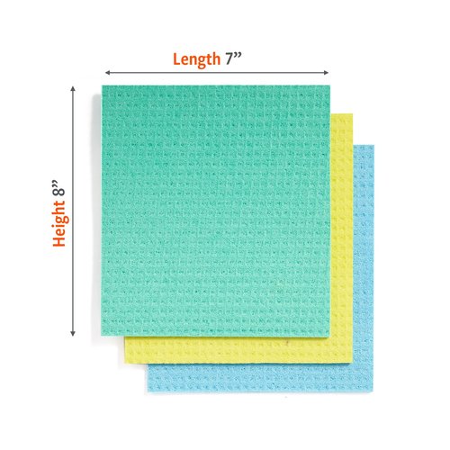 Full Circle Squeeze Swedish Dish Cloths – 6 Pack Reusable Cellulose Sponge Cloths, Super Absorbent Microfiber Cleaning Towels, Paper Towel Alternative, Color-Coded, Eco-Friendly, & Dishwasher Safe