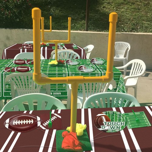 PIXHOTUL Football Party Supplies, Football Party Decorations with Football Plates, Napkins, Football Tablecloths, Forks for Football Birthday Party Tailgate Party Football Game Day, Serves 20