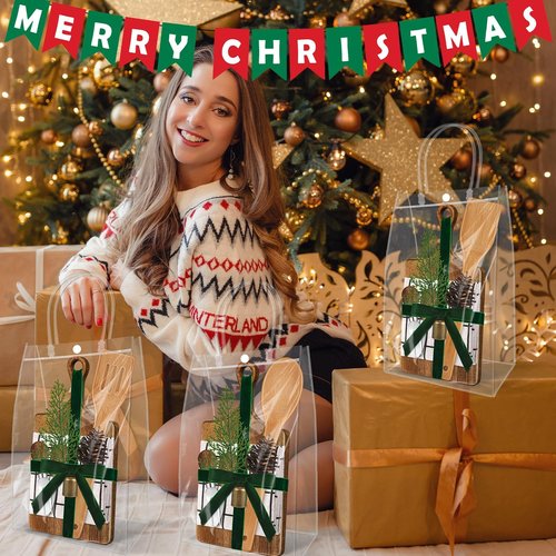12 Set Christmas Gift Kitchen Utensils Set Acacia Spatula Mini Cheese Board Pine Cones for Christmas Kitchen Holiday Gift Party Decor Neighbor Employee Baking Gift Xmas Cooking Supplies
