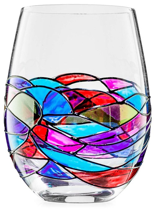 Artisanal Hand-Painted Whiskey & Wine Decanter Set – Barcelona Renaissance Stained Glass Design – Unique Mother's Day Gift for Her, Mom, Wife, or Friend – Multicolor Handcrafted Glassware