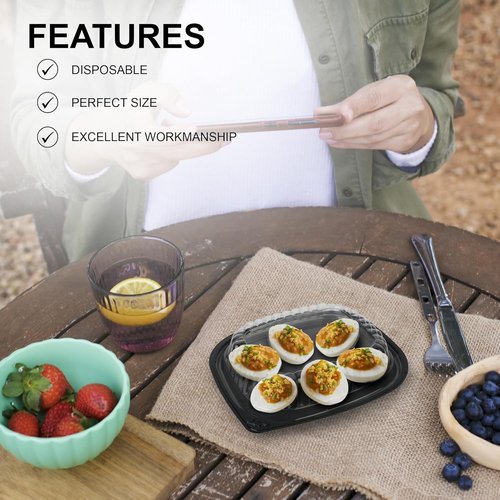 MT Products Clear Deviled Egg Containers - Durable Egg Platter Tray for 6 Eggs | Pack of 12 - Made in the USA