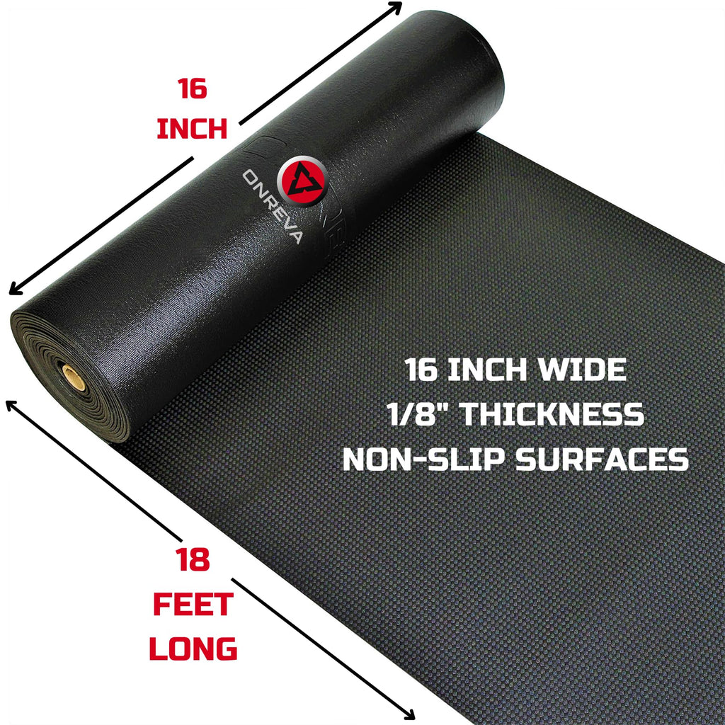 ONREVA Tool Box Liner 16 inch Wide x 18 Ft Large, Toolbox Drawer Liners, Heavy Duty Shelf Rubber Mat, Non Slip Pad Organizer for Rolling Tool Chest Drawers, Cabinet, Workbench, Black