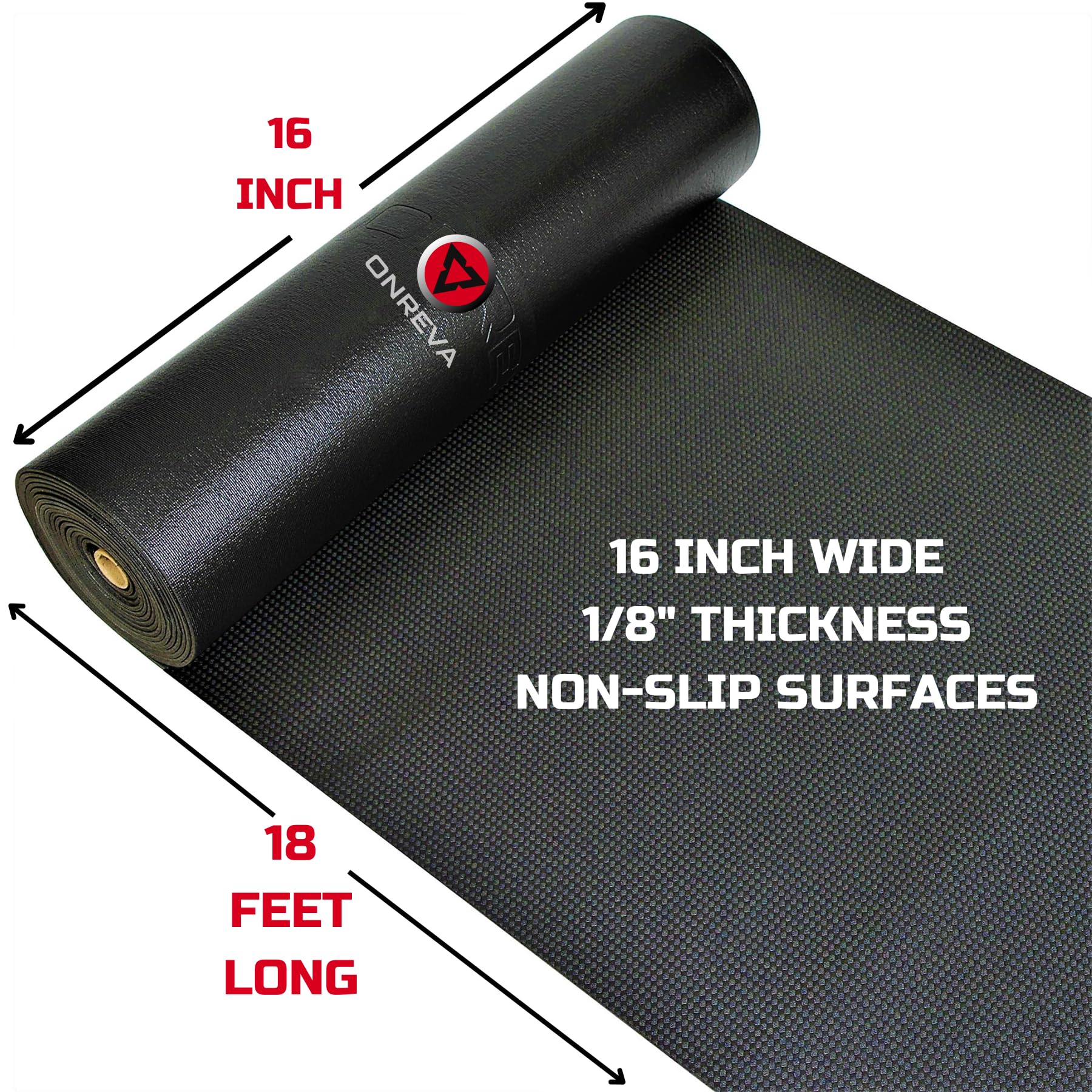 ONREVA Tool Box Liner 16 inch Wide x 18 Ft Large, Toolbox Drawer Liners, Heavy Duty Shelf Rubber Mat, Non Slip Pad Organizer for Rolling Tool Chest Drawers, Cabinet, Workbench, Black
