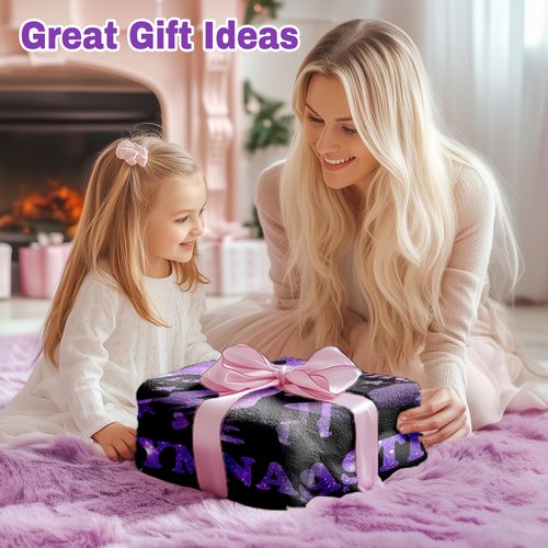 ARTBLANKET Just A Girl Who Loves Gymnastics Blanket for Fall Winter Spring All Season Warm Fuzzy 50x40 in for Small Kids/Child Microplush Fleece Summer Autumn Blankets for Couch Bed Sofa