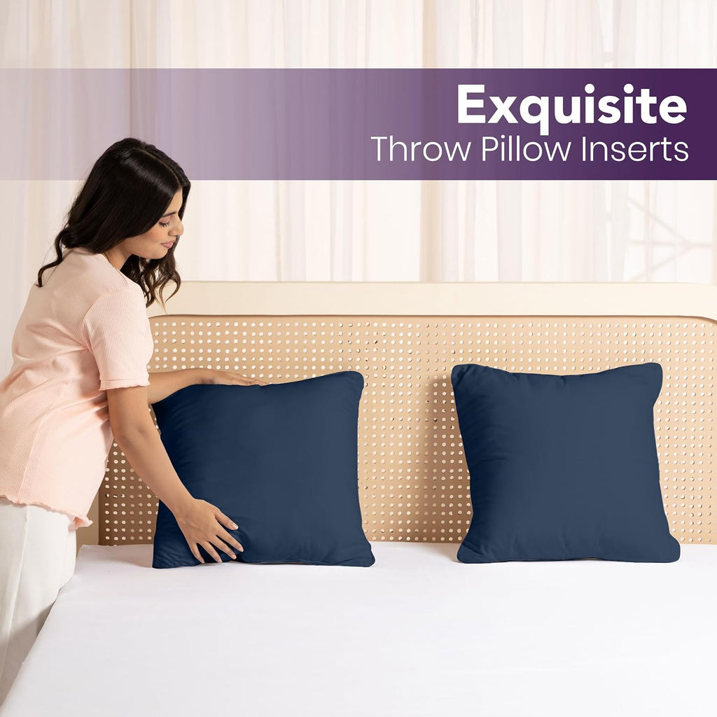 Utopia Bedding 20x20 Pillow Inserts - Set of 2 Navy Decorative Throw Pillows for Sofa & Couch - Soft & Fluffy Cushions