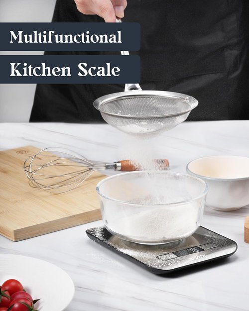 Food Scale - Skiennix 11lb Digital Kitchen Scale with LCD Display & Tare Function | Compact 304 Stainless Steel Design for Baking & Meal Prep
