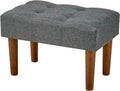 VECELO Small Foot Rest Under Desk Ottoman, Linen Foot Stool with Legs, Rectangle Footrest Leg Rest for Sofa, Relieve Stress, Better Posture, Ottoman Rest Stools for Living Room Entryway, Gray