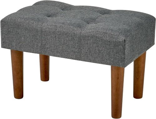 VECELO Small Foot Rest Under Desk Ottoman, Linen Foot Stool with Legs, Rectangle Footrest Leg Rest for Sofa, Relieve Stress, Better Posture, Ottoman Rest Stools for Living Room Entryway, Gray