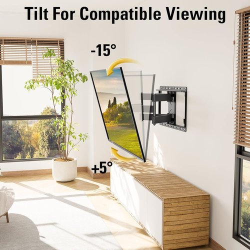 Mounting Dream Full Motion TV Mount for 32-65 Inch TVs - Includes Slim Fixed Wall Mount for 42-84 Inch TVs