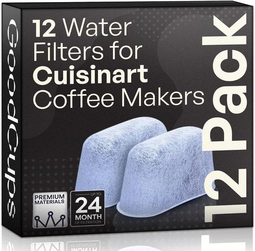 GoodCups 12 Pack Water Filters for Cuisinart Coffee Makers - Charcoal Replacement Filters | Universal Fit