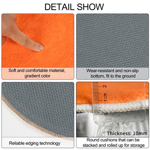 8 PCS Kids Carpet Circle Seats 16 Inch Classroom Circular Rugs Soft Non-Slip Round Floor Cushions for Kids Playroom Rug Daycare Floor Mats Sitting