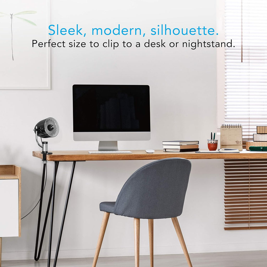 Vornado Pivot Clip Personal Air Circulator - 3-Speed Portable Desk Fan | 360-Degree Adjustable, Whisper Quiet, Black