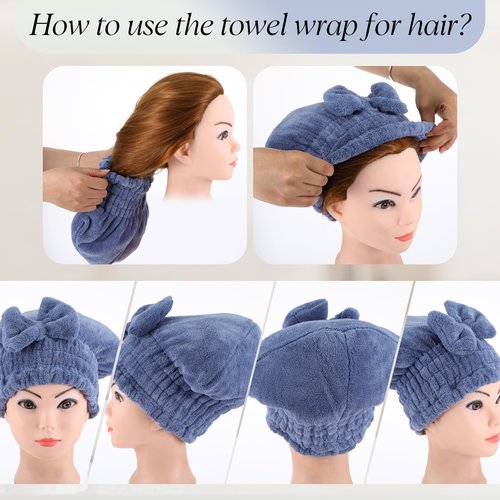JIEYAO 2 Sets Plus Size Towel Wraps for Women, Bath Towel Dress with Hair Towel, Spa Shower Towel Wrap Adjustable Oversized Body Wrap Wearable Bath Wrap for Quick Drying Hair and Body