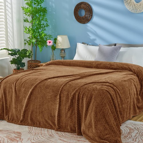 inhand Chocolate Brown Fleece Throw Blanket for Couch, Super Soft Flannel Blanket, Lightweight Fuzzy Blankets Sofa Bed Office, Washable Cozy Plush Fleece Blankets&Throw for All Season(50x60 Inches)