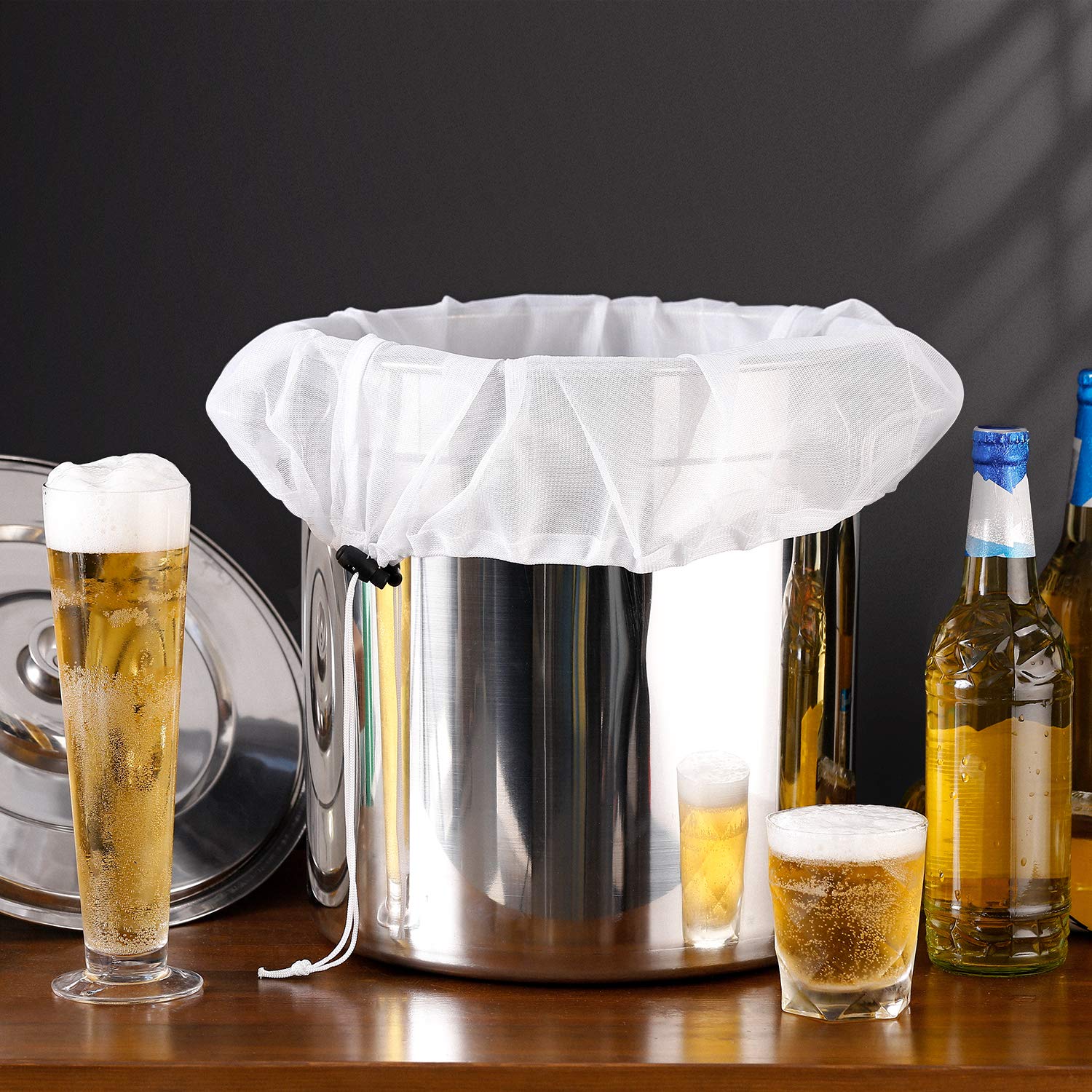 Brew Bags Reusable 3 Pack, Extra Large 26"x22" Fine Mesh Strainer Bag for Home Brewing Hops Grains Wine Beer Making Drawstring Straining Brew in a Bag