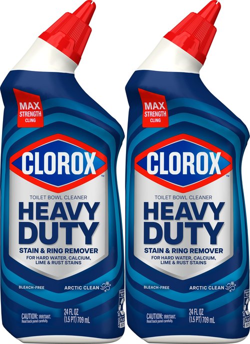 Clorox Toilet Bowl Cleaner Heavy Duty Stain and Ring Remover, Arctic Clean, 24 Fl Oz., Pack of 2