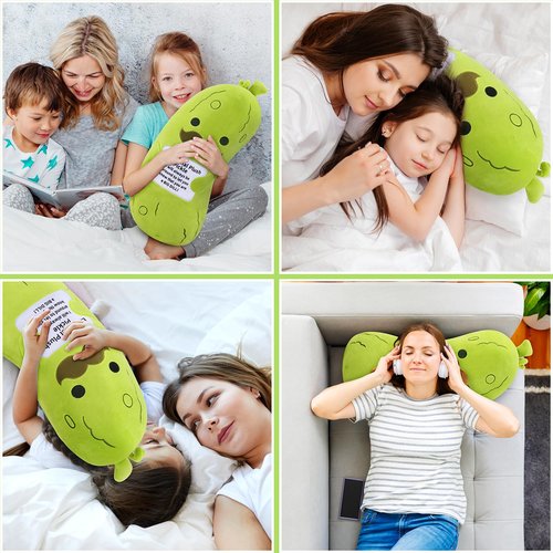 Sprinqdawin Emotional Plush Pickle-20” Pickle Stuffed Animal,Plushies Cucumber Stuffed Animal with Positive Warm Words,Kawaii Plush Toy Kids Birthday Gifts,Soft Vegetable Lover Plushy Pillow