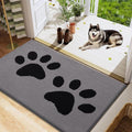 Buganda Dog Door Mat - Absorbent Mud Trapper for Indoor Use | Non-Slip Low-Profile Design (48x30 Inches, Grey)