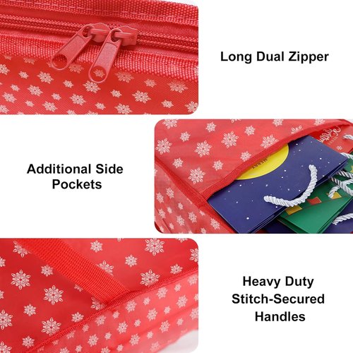 Christmas Wrapping Paper Storage - 40 Inch Organizer for 20 Rolls | Breathable Fabric, Square Design