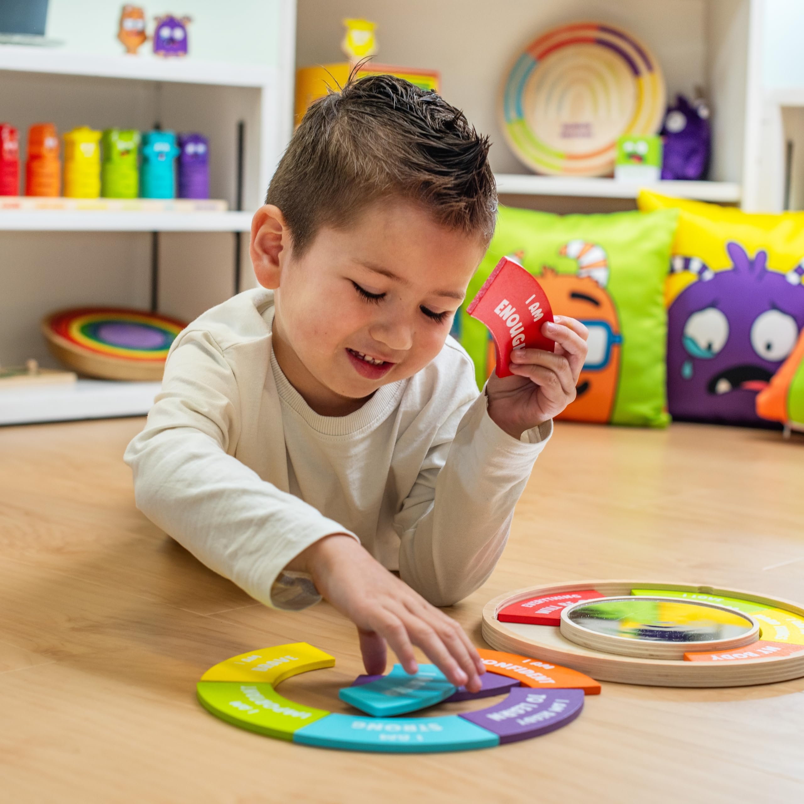 Open The Joy Confidence Building Mirror – Positive Affirmation Toy for Kids | Mix & Match 12 Uplifting Statements | Emotional Development & Self-Esteem Tool | Ages 3 and Up