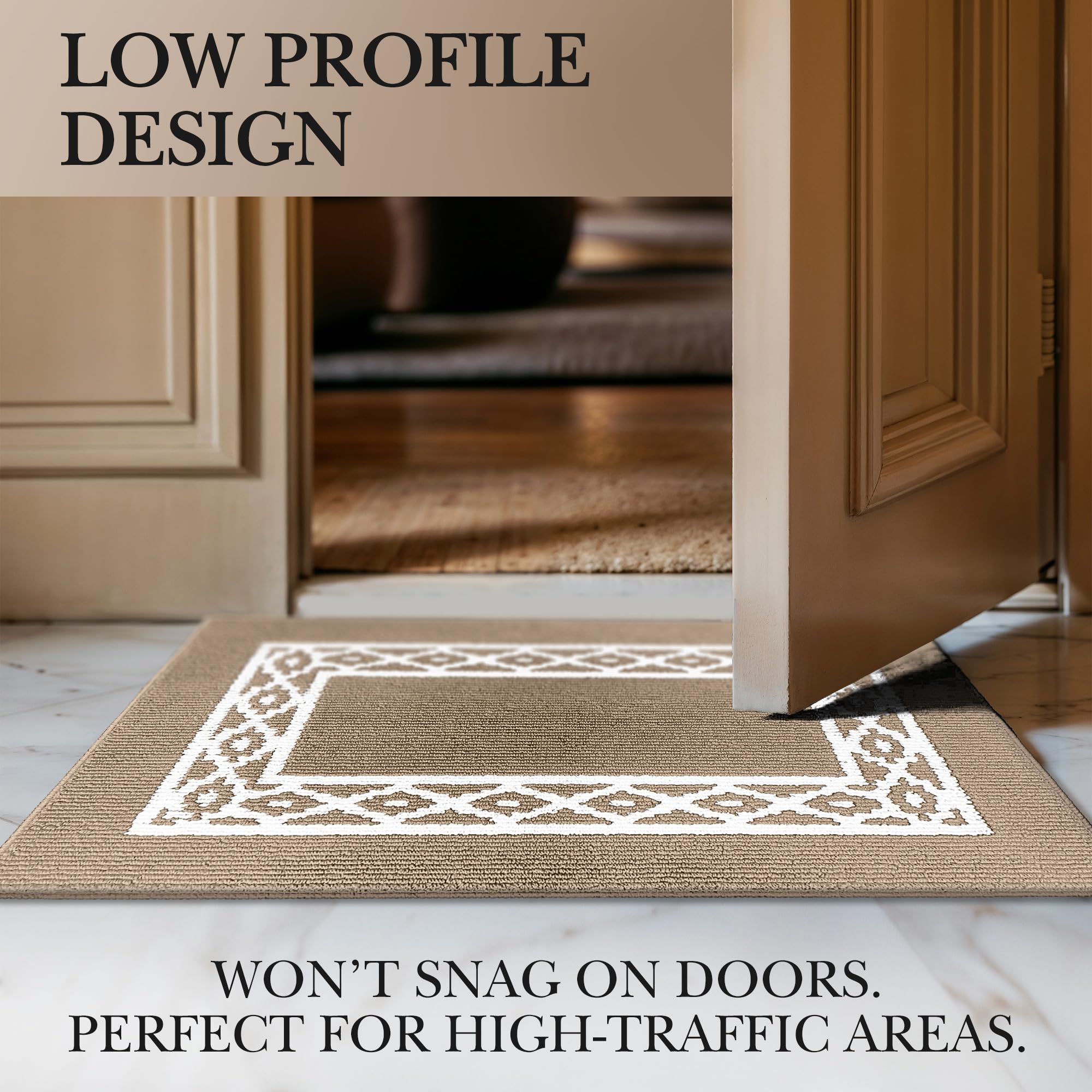 RugMast Premium Quality Polypropylene Indoor Door Mat - Beautiful Design with Non-Slip Backing, Washable & Low Profile Doormat - Ideal for Entryway Doors, Foyer, and Mudroom (20" x 30")