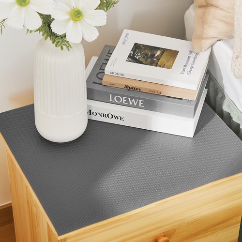 ALIUNI 100% EVA Shelf Liner for Kitchen Cabinet, 24" x 360" Drawer Liners Non Adhesive Non Slip Waterproof Plastic Paper, Dresser Pantry Bathroom Refrigerator Protector, Grey