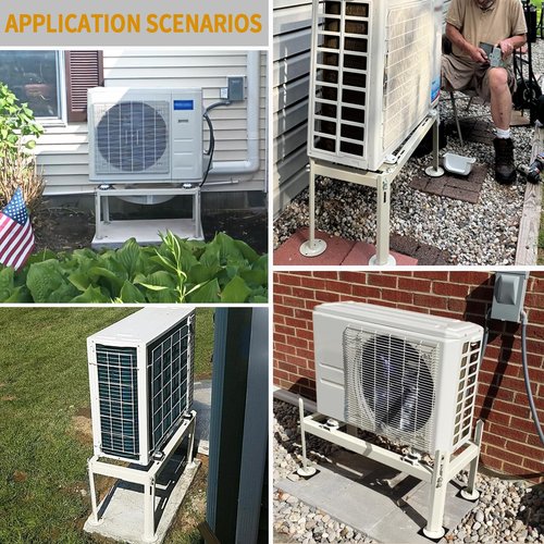 Yarssihha Mini Split Ground Stand for 9000-24000 BTU Ductless Air Conditioners Heat Pumps, Heavy Duty Adjustable Mini Split Stand, Condenser Stand, Max Load: 440LBS
