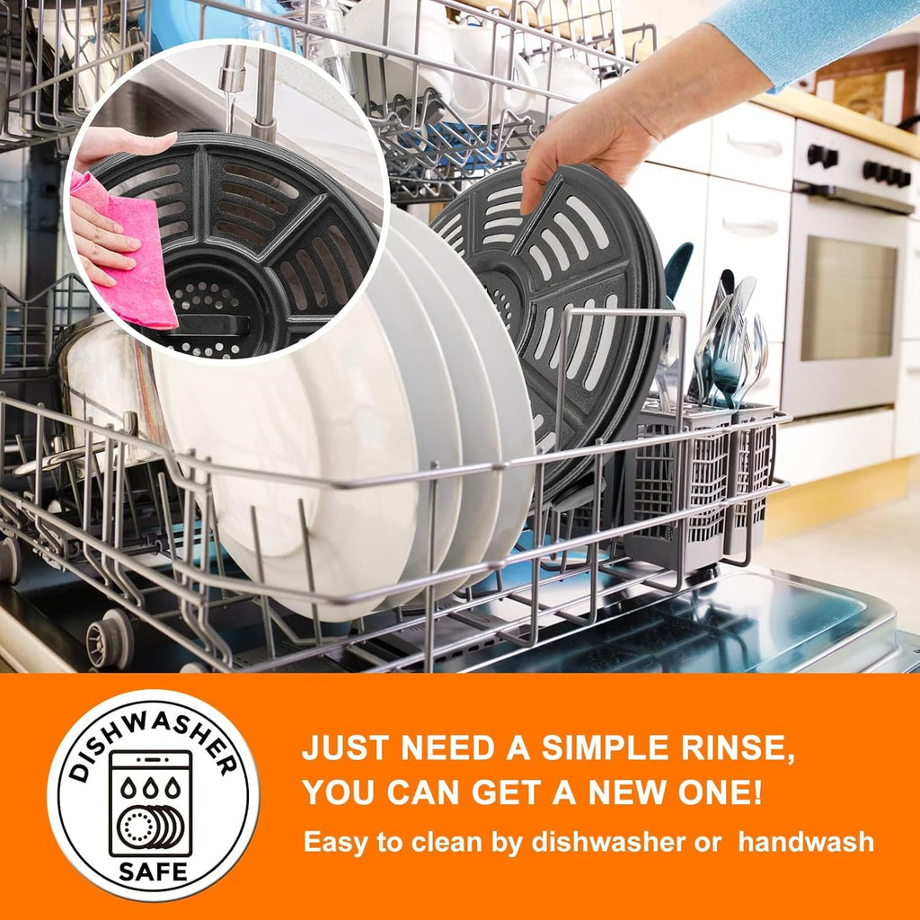 Ninja Air Fryer Accessories - 8.2'' Round Food Grade Grill Pan & Crisper Plate | Dishwasher Safe