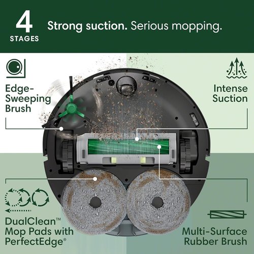 iRobot Roomba Plus 505 Robot Vacuum & Mop - AutoWash Dock, Self-Emptying, LiDAR Navigation, Extending Mop Pads