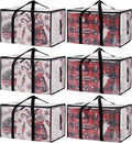 Skiennix Heavy-Duty Moving Bags - Extra Large Clear Storage Bins with Lids | 6 Pack for Clothes