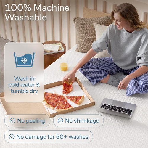 100% Waterproof Queen Mattress Protector | Noiseless & Cooling Bamboo Viscose - 360° Spill & Stain Defense (White)