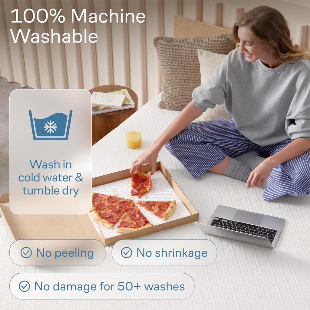 100% Waterproof Mattress Protector by [Brand Name] - Full Size, Noiseless & Cooling Bamboo Viscose for Ultimate Spill & Stain Defense (White)
