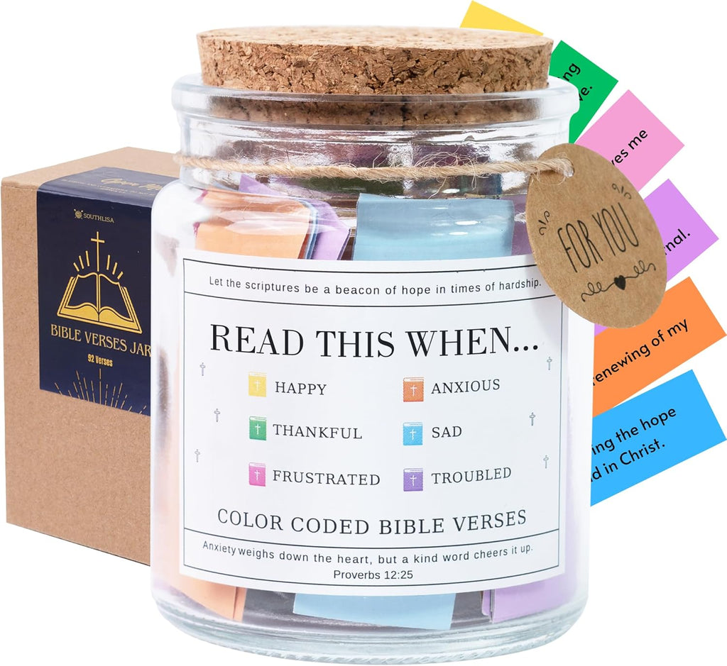Read This When Bible Verses Jar - Thoughtful Christian Gift for Moms, Birthdays, Graduations & Teachers