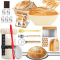 Skiennix Sourdough Starter Kit - 24 PCS Baking Supplies with 34oz Jar & Silicone Banneton (Yellow)