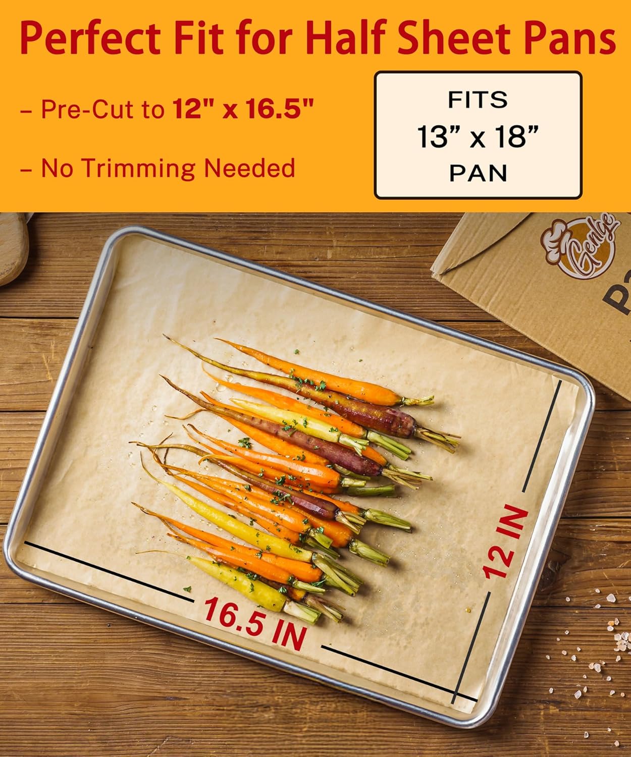 Unbleached Parchment Paper Baking Sheets by [Brand Name] - 200 Pcs Non-Stick Precut 12x16.5 Inches for Cookies, Bread & Air Frying