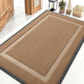 OLANLY Indoor Outdoor Doormat - Waterproof, All-Weather, Easy Clean | 47x32 Light Brown Natural Rubber