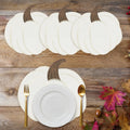 OWENIE Fall Placemats Set of 4, Thanksgiving Round Placemats with Embroidered Pumpkins, Harvest Placemat, Autumn Home Decor, Halloween Table Mats for Kitchen Dinning Table, Ivory, 15 Inch