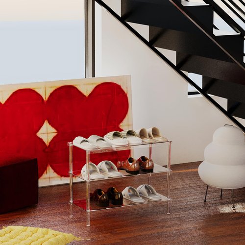 Aquiver 3-Tier Acrylic Shoe Rack - Modern Freestanding Shoe Storage Shelf for Entryway, Closet - 25.6'' L x 11.8'' W x 20.3'' H, Easy Assembly & Clean