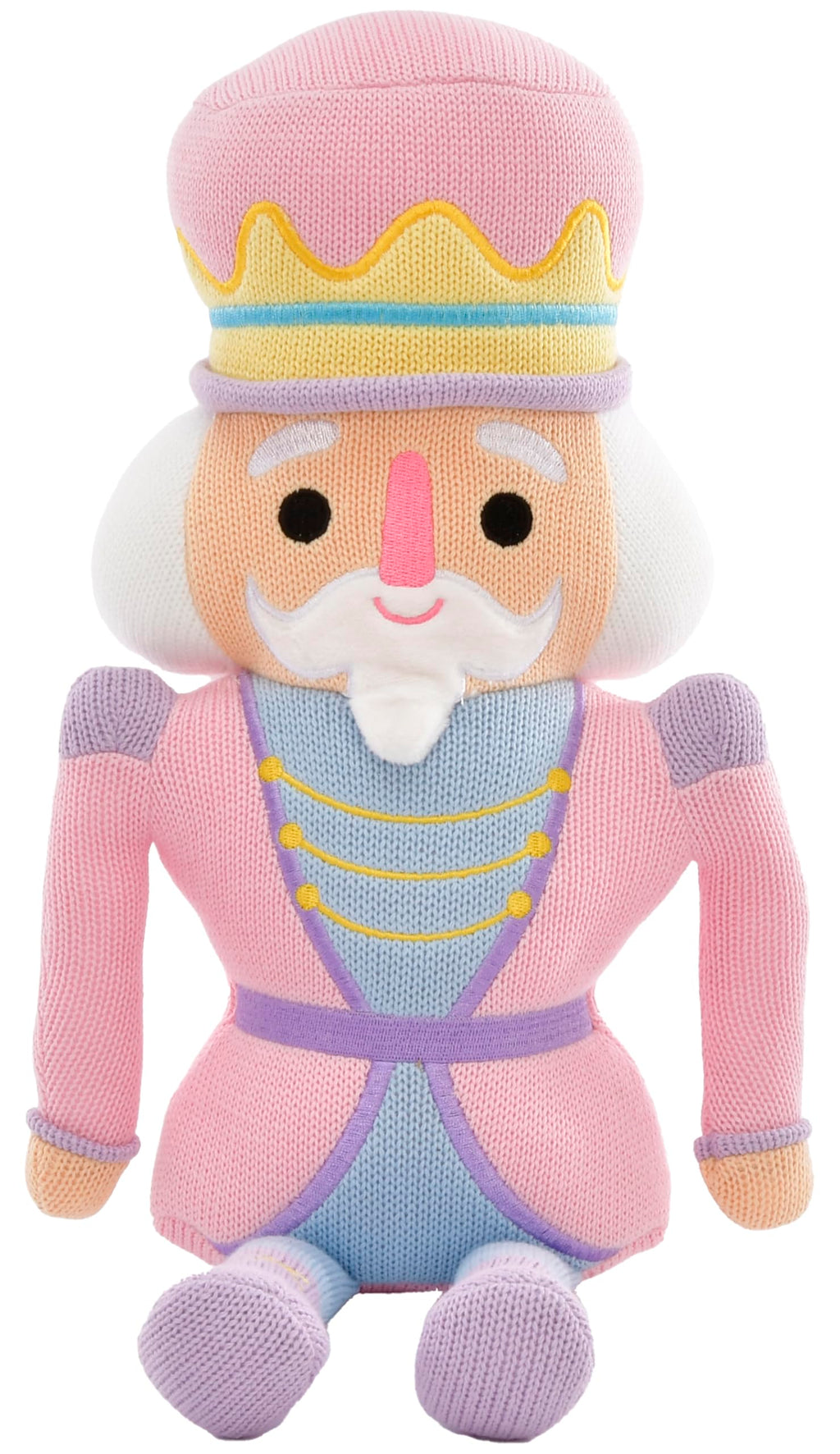 iscream Soft Sweater Knit 18.5" Nutcracker Embroidered Accent Holiday Pillow